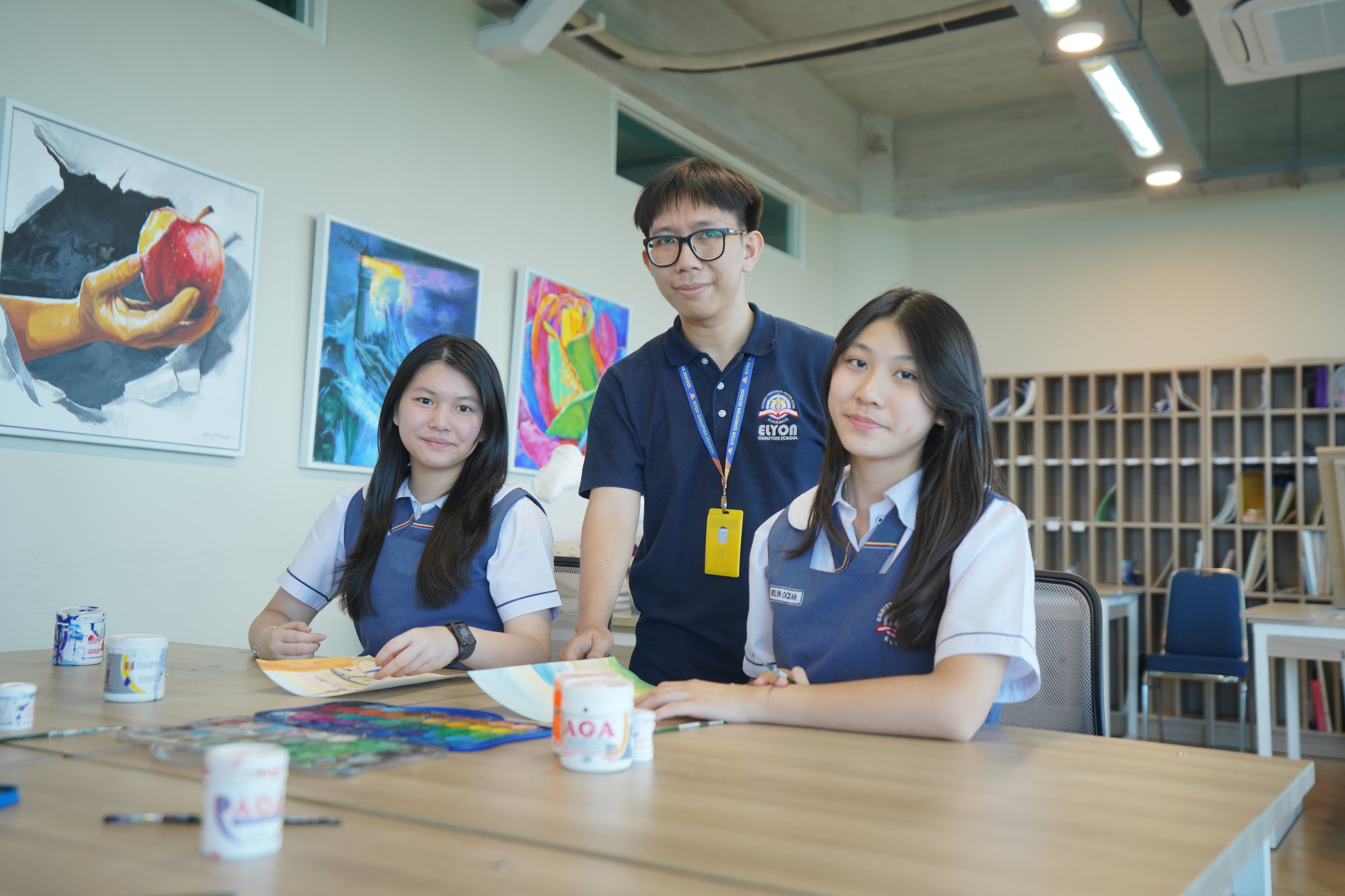 Secondary students in a classroom activity